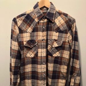 Men's Small Plaid Flannel Shirt
